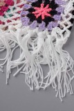 Apricot Sexy Patchwork Tassel Bandage Hollowed Out Backless Swimwears