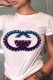 White Street Print Letter O Neck T-Shirts