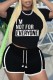 Black Casual Letter Print Basic O Neck Short Sleeve Two Pieces