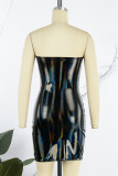 Black Sexy Solid Backless Strapless Sleeveless Dress Dresses