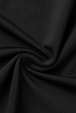 Black Sexy Solid Bandage Hollowed Out Backless O Neck Sleeveless Dress Dresses
