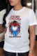 White Street Vintage Print Patchwork O Neck T-Shirts