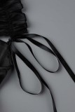 Apricot Sexy Patchwork Backless Spaghetti Strap Sleeveless Dress Dresses
