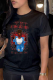 Black Street Vintage Print Patchwork O Neck T-Shirts