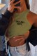 Light Green Sexy Print Letter O Neck Tops