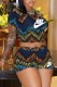 Black Street Tie Dye Letter O Neck Short Sleeve Two Pieces