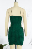 Green Sexy Solid Backless Spaghetti Strap Sleeveless Dress Dresses
