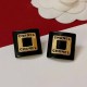 Black Gold Street Letter Patchwork Earrings
