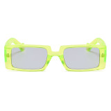 Fluorescent Green Casual Daily Solid Patchwork Sunglasses