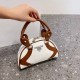 White Brown Street Simplicity Letter Zipper Bags