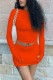 Orange Casual Solid Patchwork O Neck Long Sleeve Two Pieces