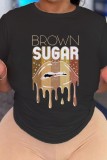 White Casual Print Basic O Neck T-Shirts