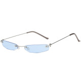 Blue Casual Solid Patchwork Sunglasses