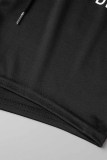 Pink Street Print Letter Low Waist Straight Bottoms