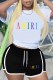 Black Casual Sportswear Print Letter O Neck Short Sleeve Two Pieces