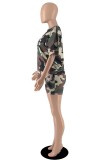 Multicolor Casual Letter Print Basic O Neck Short Sleeve Two Pieces