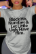 Grey Street Print Patchwork Letter O Neck T-Shirts