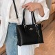 Black Casual Simplicity Letter Patchwork Bags