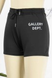 Pink Street Print Letter Low Waist Straight Bottoms