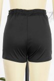Pink Street Print Letter Low Waist Straight Bottoms
