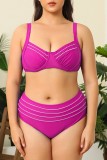 Red Sexy Solid Patchwork Backless Swimwears (With Paddings)