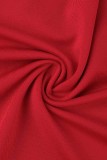 Red Sexy Print Backless Strapless Sleeveless Dress Dresses