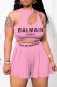Pink Sexy Print Hollowed Out Letter O Neck Sleeveless Two Pieces