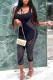 Black Sexy Solid Hollowed Out Patchwork U Neck Skinny Jumpsuits