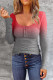 Red Casual Print Patchwork U Neck Tops