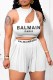 White Sexy Print Hollowed Out Letter O Neck Sleeveless Two Pieces