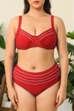 Red Sexy Solid Patchwork Backless Swimwears (With Paddings)