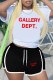 Black Casual Sportswear Print Letter O Neck Short Sleeve Two Pieces