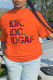 Orange Street Print Letter O Neck T-Shirts
