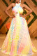 Yellow Sexy Print Patchwork Backless Fold Halter Evening Dress Dresses