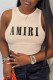 Apricot Sexy Print Letter O Neck Tops