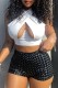 Black Casual Solid Basic Skinny High Waist Conventional Solid Color Shorts