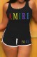 Black Casual Print Letter U Neck Sleeveless Two Pieces