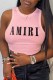Light Pink Sexy Print Letter O Neck Tops