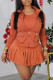 Orange Casual Solid Patchwork Zipper Long Sleeve Three Pieces