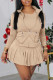Khaki Casual Solid Patchwork Zipper Long Sleeve Three Pieces
