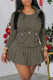 Dark Gray Casual Solid Patchwork Zipper Long Sleeve Three Pieces