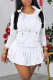 White Casual Solid Patchwork Zipper Long Sleeve Three Pieces