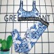 Blue Sexy Vacation Print Letter Swimwears
