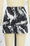Red Casual Print Patchwork Skinny Low Waist Conventional Full Print Bottoms
