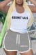 Grey Casual Print Letter U Neck Sleeveless Two Pieces