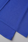 Blue Fashion Sexy Patchwork Sequins See-through Turtleneck Regular Jumpsuits