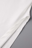 Black Casual Print Patchwork Slit Oblique Collar Plus Size Two Pieces