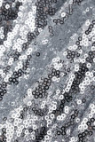 Silver Sexy Patchwork Sequins Backless Strapless Skinny Romper
