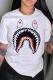 White Street Print Patchwork O Neck T-Shirts