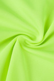 Fluorescent Color Sexy Solid Patchwork Swimwears